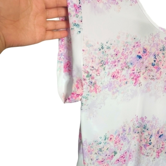 Attention Womens Floral Zip Back Crop Top Size Medium - Picture 5 of 5